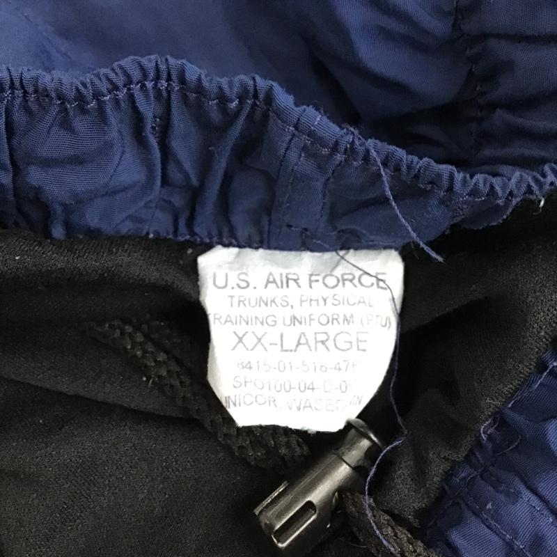 ユーエスエアフォース U.S.AIRFORCE パンツ ショートパンツ 8415-01-518-4761 トレーニングパンツ ロゴ XXL プリント 紺 / ネイビー / メンズ USED 古着 中古 10094486