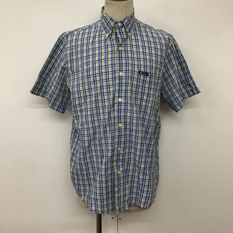 チャップス CHAPS シャツ、ブラウス 半袖 ボタンダウン ロゴ M チェック 白 / ホワイト / X 青 / ブルー / X 黄 / イエロー / X 水色 / ライトブルー / メンズ USED 古着 中古 10094511