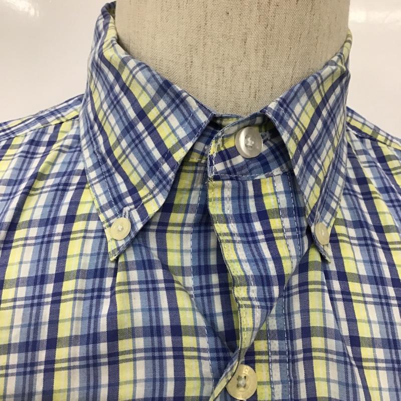 チャップス CHAPS シャツ、ブラウス 半袖 ボタンダウン ロゴ M チェック 白 / ホワイト / X 青 / ブルー / X 黄 / イエロー / X 水色 / ライトブルー / メンズ USED 古着 中古 10094511