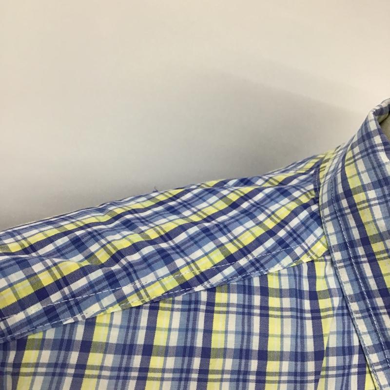 チャップス CHAPS シャツ、ブラウス 半袖 ボタンダウン ロゴ M チェック 白 / ホワイト / X 青 / ブルー / X 黄 / イエロー / X 水色 / ライトブルー / メンズ USED 古着 中古 10094511
