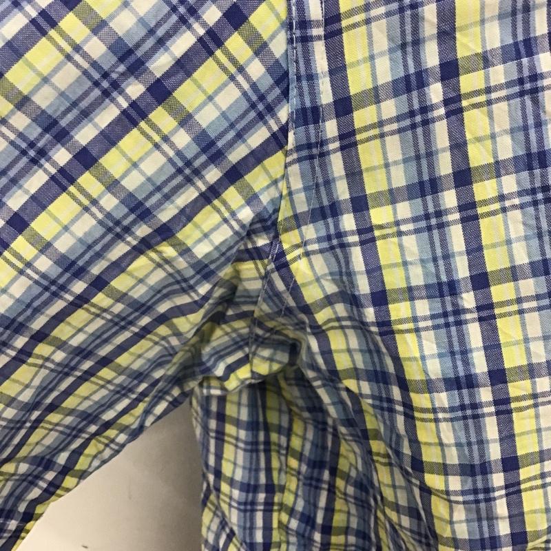 チャップス CHAPS シャツ、ブラウス 半袖 ボタンダウン ロゴ M チェック 白 / ホワイト / X 青 / ブルー / X 黄 / イエロー / X 水色 / ライトブルー / メンズ USED 古着 中古 10094511