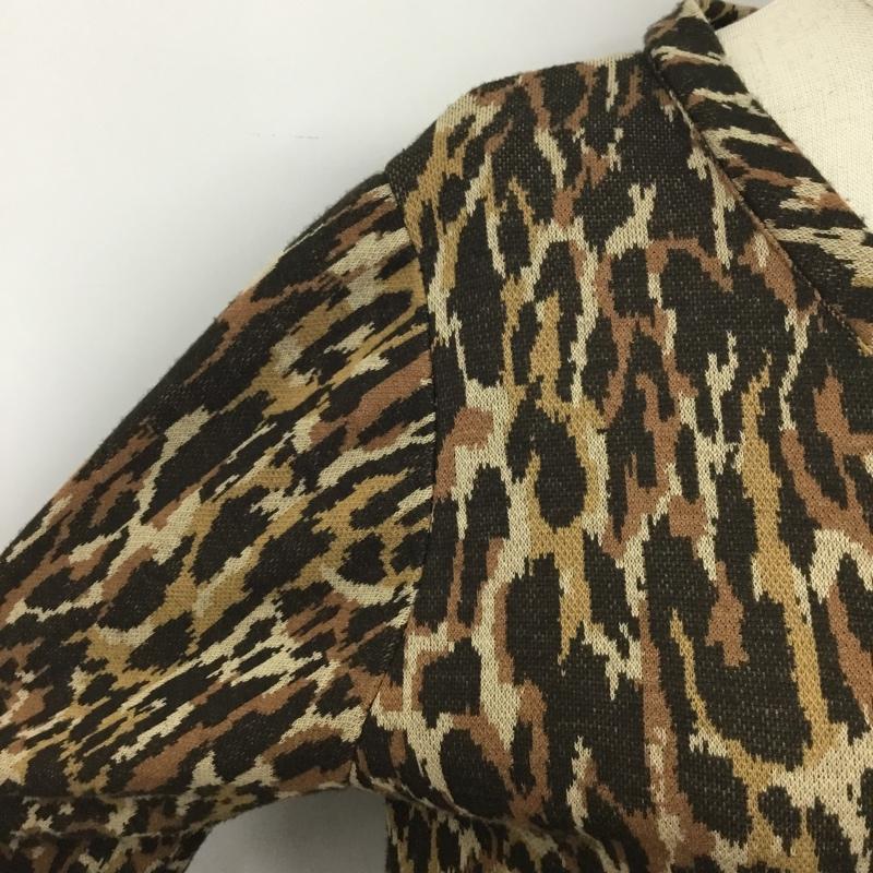 ザラコレクション ZARA COLLECTION カーディガン 長袖 1165 223 751 クルーネック L ヒョウ柄・レオパード柄 茶 / ブラウン / X ベージュ / ベージュ / X 黒 / ブラック / レディース USED 古着 中古 10094537