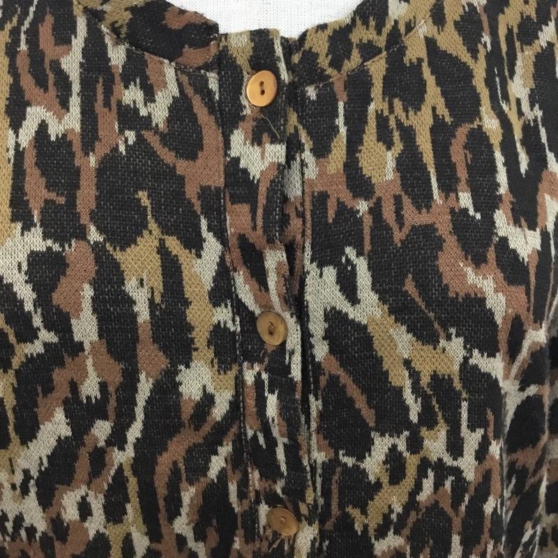 ザラコレクション ZARA COLLECTION カーディガン 長袖 1165 223 751 クルーネック L ヒョウ柄・レオパード柄 茶 / ブラウン / X ベージュ / ベージュ / X 黒 / ブラック / レディース USED 古着 中古 10094537