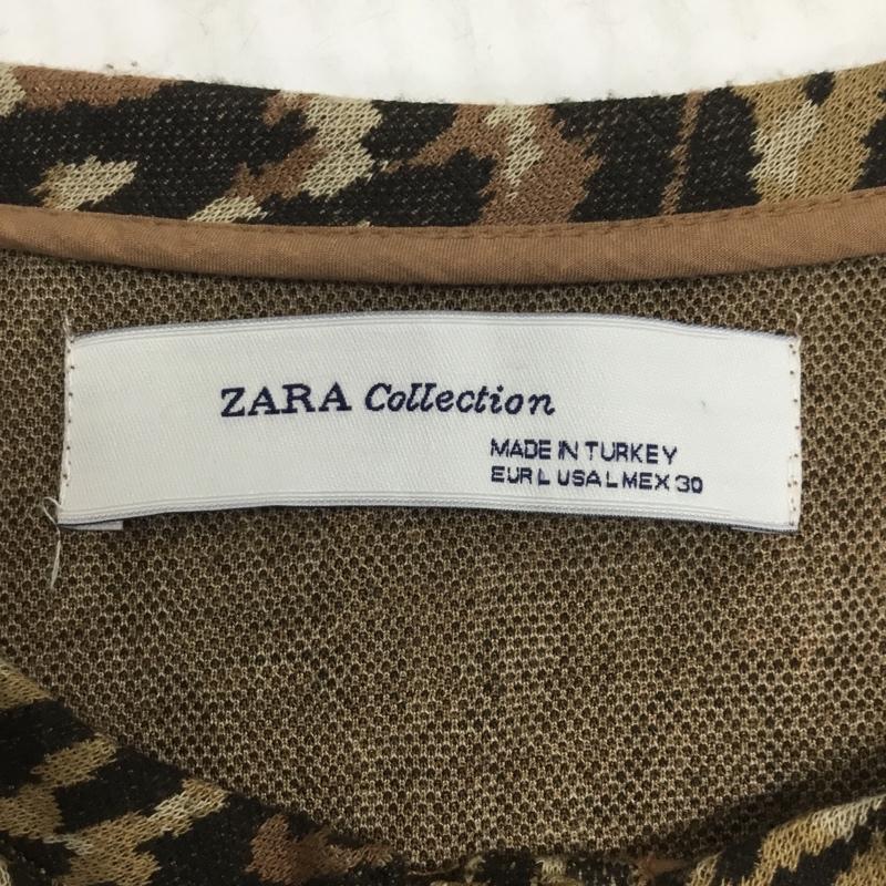 ザラコレクション ZARA COLLECTION カーディガン 長袖 1165 223 751 クルーネック L ヒョウ柄・レオパード柄 茶 / ブラウン / X ベージュ / ベージュ / X 黒 / ブラック / レディース USED 古着 中古 10094537