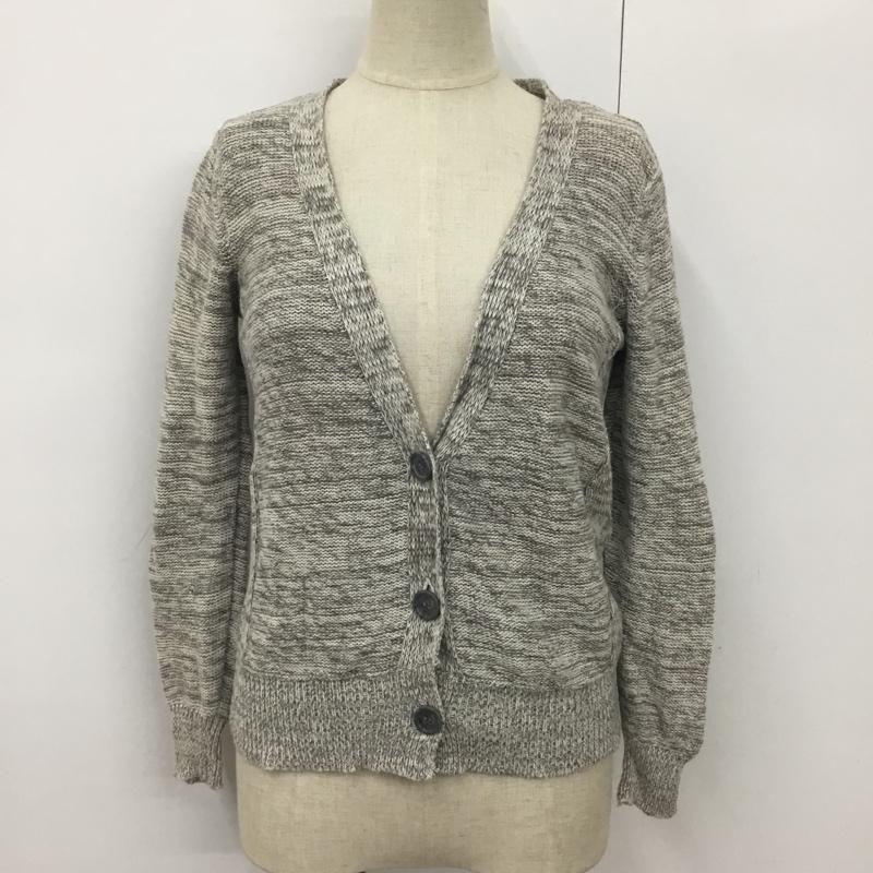 ザラニット ZARA KNIT カーディガン 長袖 6873 004 809 Vネック L 無地 灰 / グレー / レディース USED 古着 中古 10094538