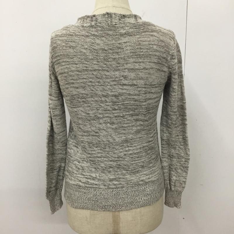 ザラニット ZARA KNIT カーディガン 長袖 6873 004 809 Vネック L 無地 灰 / グレー / レディース USED 古着 中古 10094538