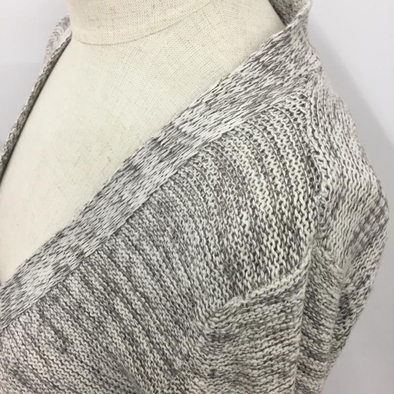 ザラニット ZARA KNIT カーディガン 長袖 6873 004 809 Vネック L 無地 灰 / グレー / レディース USED 古着 中古 10094538
