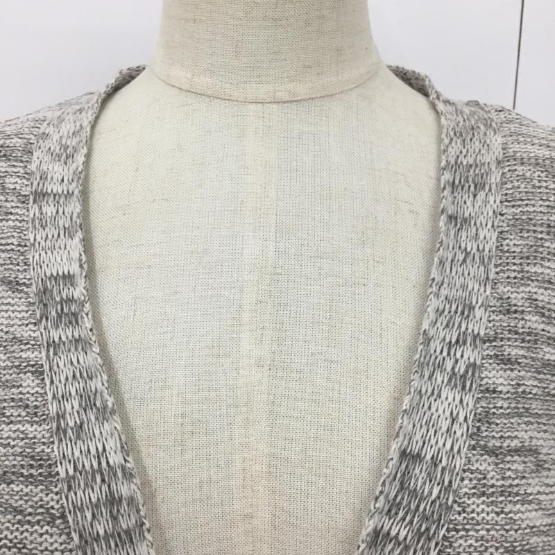 ザラニット ZARA KNIT カーディガン 長袖 6873 004 809 Vネック L 無地 灰 / グレー / レディース USED 古着 中古 10094538