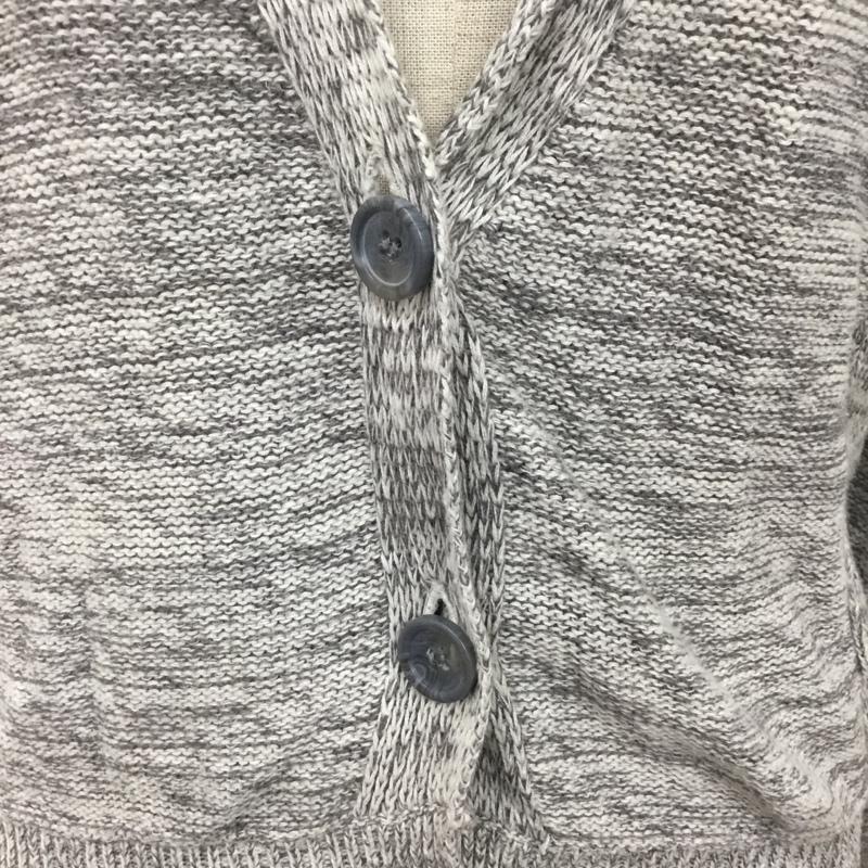 ザラニット ZARA KNIT カーディガン 長袖 6873 004 809 Vネック L 無地 灰 / グレー / レディース USED 古着 中古 10094538