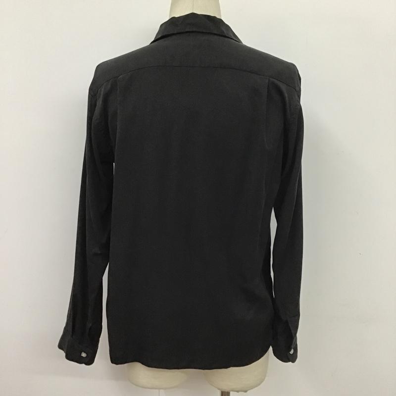 アイテムズ アーバンリサーチ ITEMS URBAN RESEARCH シャツ、ブラウス 長袖 WH84-13Y016 オープンカラー 38 無地 黒 / ブラック / メンズ USED 古着 中古 10094552