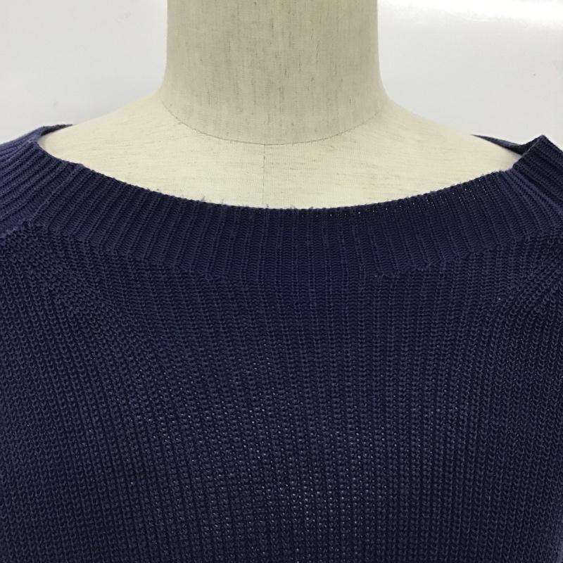 アバハウス ABAHOUSE ニット、セーター 長袖 0021040004 コットン 44 無地 紺 / ネイビー / メンズ USED 古着 中古 10094556