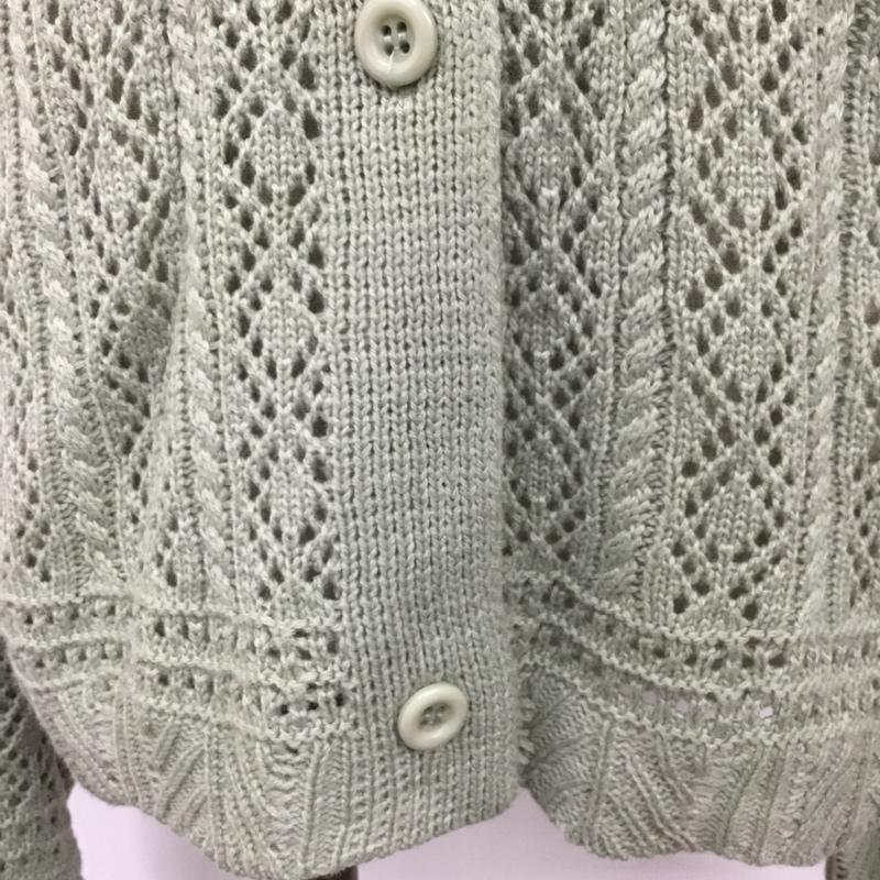 エヘカソポ ehka sopo カーディガン 長袖 1608036 透かし編み M 薄緑 / ライトグリーン / レディース USED 古着 中古 10094595