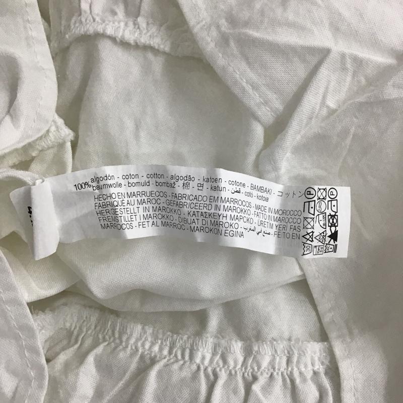 ザラ ZARA ワンピース ひざ丈スカート 2287 355 250 スキッパー ティアード L 無地 白 / ホワイト / レディース USED 古着 中古 10094689