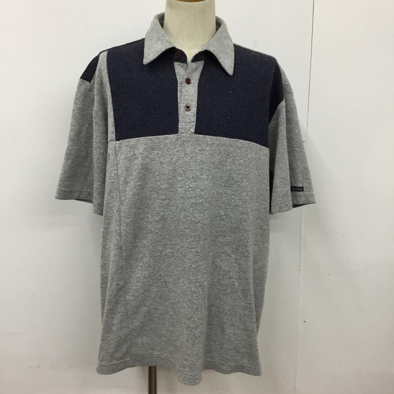 ボルコム VOLCOM ポロシャツ 半袖 半袖カットソー 切替カットソー L ロゴ、文字 灰 / グレー / X 紺 / ネイビー / メンズ USED 古着 中古 10094735