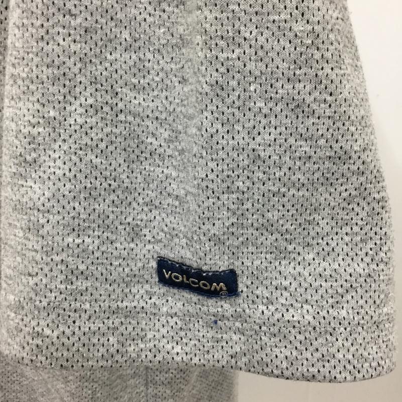 ボルコム VOLCOM ポロシャツ 半袖 半袖カットソー 切替カットソー L ロゴ、文字 灰 / グレー / X 紺 / ネイビー / メンズ USED 古着 中古 10094735