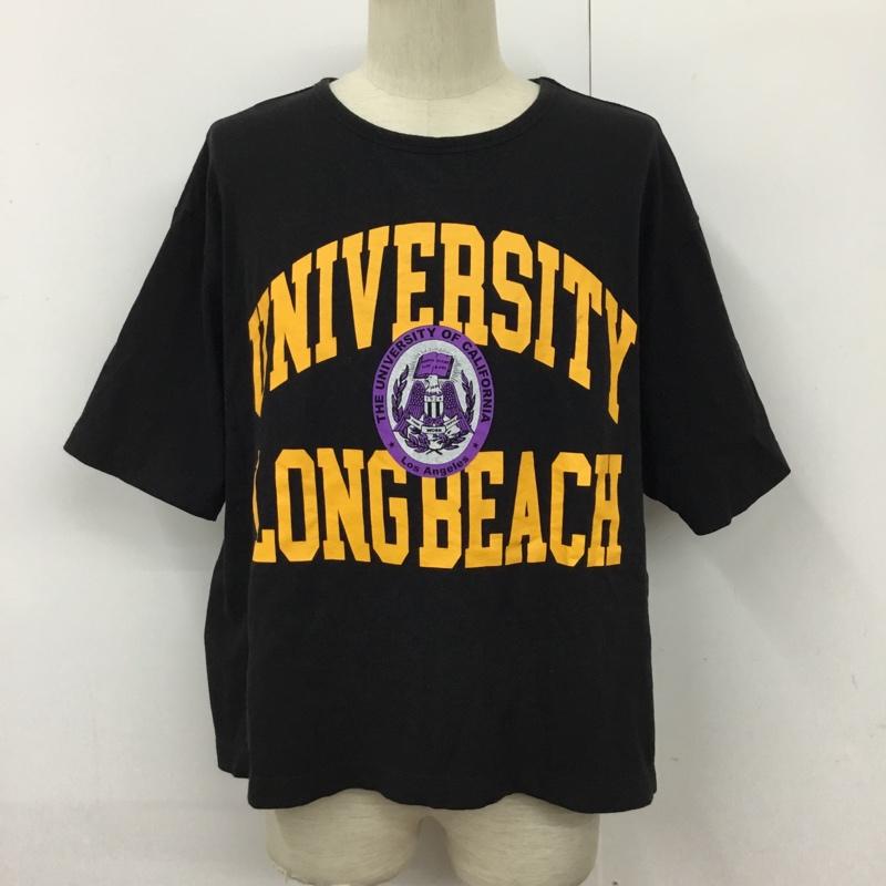 ロデオクラウンズ Rodeo Crowns カットソー 長袖 420DSI90-0760 エンブレムカレッジTシャツ 半袖カットソー プリントTシャツ FREE プリント 黒 / ブラック / メンズ USED 古着 中古 10094818
