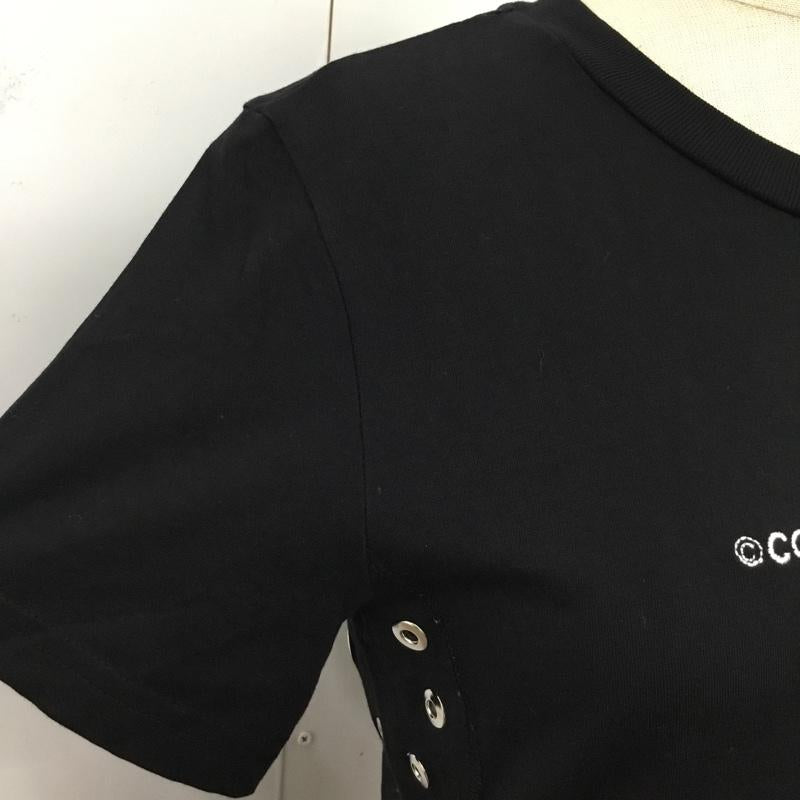 ディーゼル DIESEL Tシャツ 半袖 半袖カットソー 刺繍Tシャツ XS ロゴ、文字 黒 / ブラック / レディース USED 古着 中古 10094826