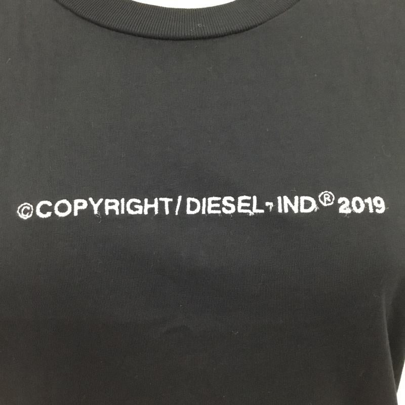 ディーゼル DIESEL Tシャツ 半袖 半袖カットソー 刺繍Tシャツ XS ロゴ、文字 黒 / ブラック / レディース USED 古着 中古 10094826