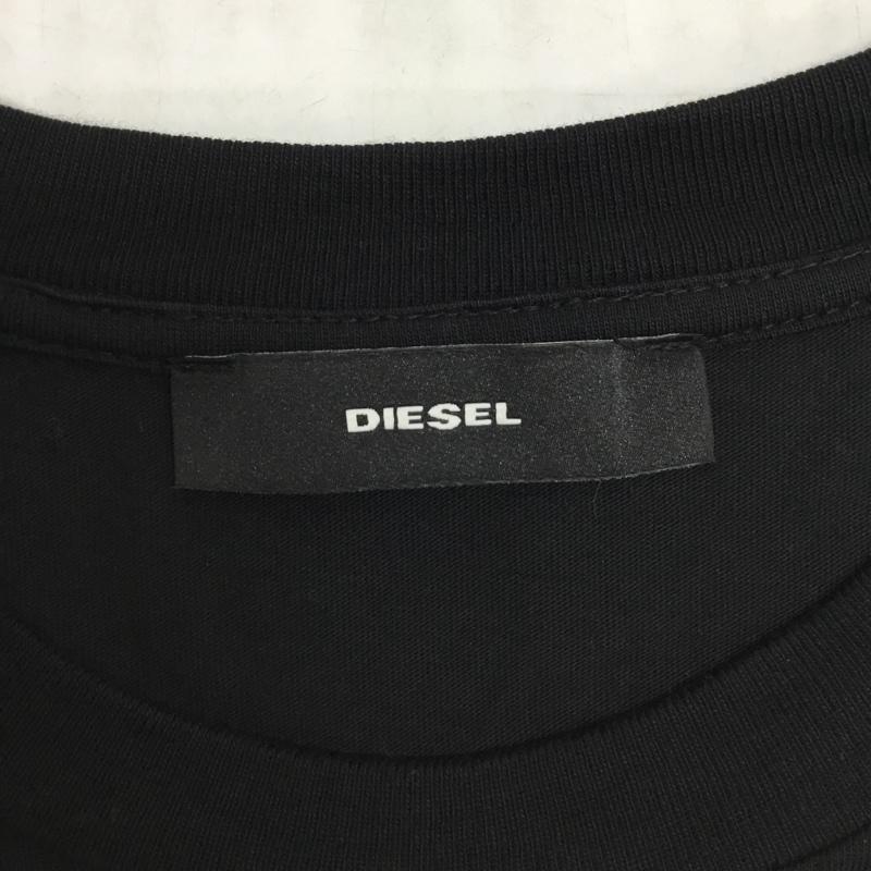 ディーゼル DIESEL Tシャツ 半袖 半袖カットソー 刺繍Tシャツ XS ロゴ、文字 黒 / ブラック / レディース USED 古着 中古 10094826