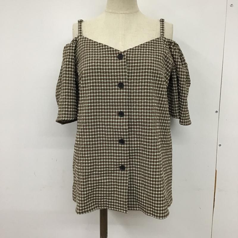 マウジー MOUSSY キャミソール キャミソール 010CSK30-2070 SOCKERCHECKSHOULDER オフショルダーカットソー ギンガムチェックカットソー FREE チェック 緑 / グリーン / X 茶 / ブラウン / レディース USED 古着 中古 10094857