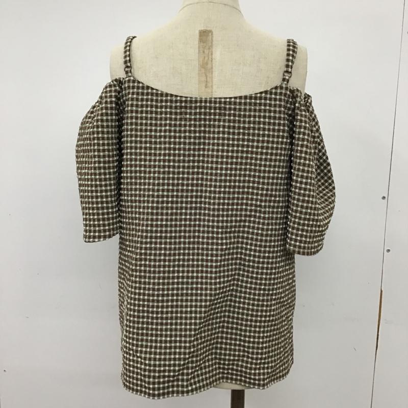 マウジー MOUSSY キャミソール キャミソール 010CSK30-2070 SOCKERCHECKSHOULDER オフショルダーカットソー ギンガムチェックカットソー FREE チェック 緑 / グリーン / X 茶 / ブラウン / レディース USED 古着 中古 10094857