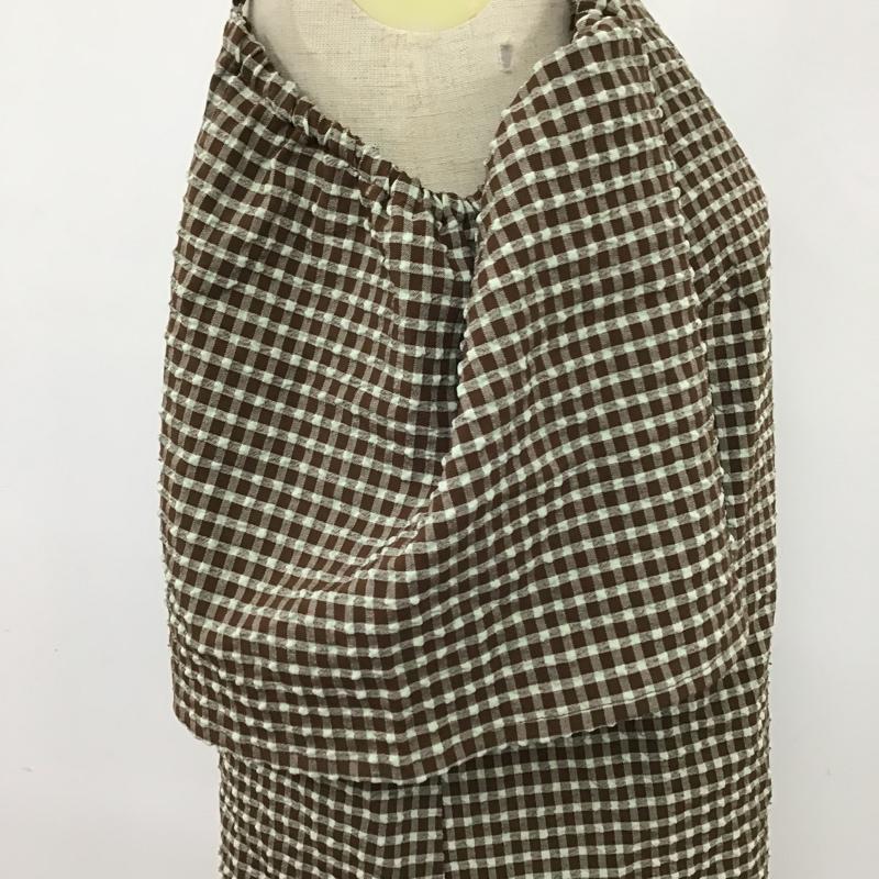 マウジー MOUSSY キャミソール キャミソール 010CSK30-2070 SOCKERCHECKSHOULDER オフショルダーカットソー ギンガムチェックカットソー FREE チェック 緑 / グリーン / X 茶 / ブラウン / レディース USED 古着 中古 10094857