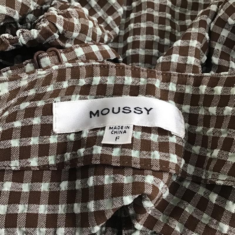 マウジー MOUSSY キャミソール キャミソール 010CSK30-2070 SOCKERCHECKSHOULDER オフショルダーカットソー ギンガムチェックカットソー FREE チェック 緑 / グリーン / X 茶 / ブラウン / レディース USED 古着 中古 10094857