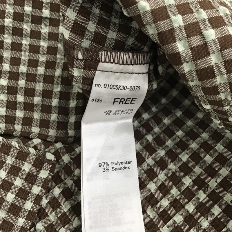 マウジー MOUSSY キャミソール キャミソール 010CSK30-2070 SOCKERCHECKSHOULDER オフショルダーカットソー ギンガムチェックカットソー FREE チェック 緑 / グリーン / X 茶 / ブラウン / レディース USED 古着 中古 10094857