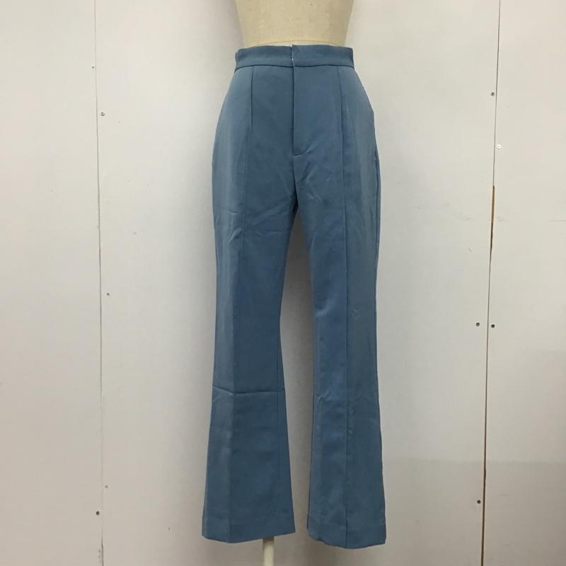 スライ SLY パンツ スラックス 030DAM31-7140 MANISHHWパンツ フレアパンツ センタータックパンツ スラックス 1 無地 青 / ブルー / レディース USED 古着 中古 10094864