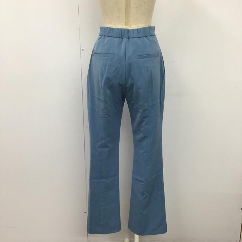 スライ SLY パンツ スラックス 030DAM31-7140 MANISHHWパンツ フレアパンツ センタータックパンツ スラックス 1 無地 青 / ブルー / レディース USED 古着 中古 10094864