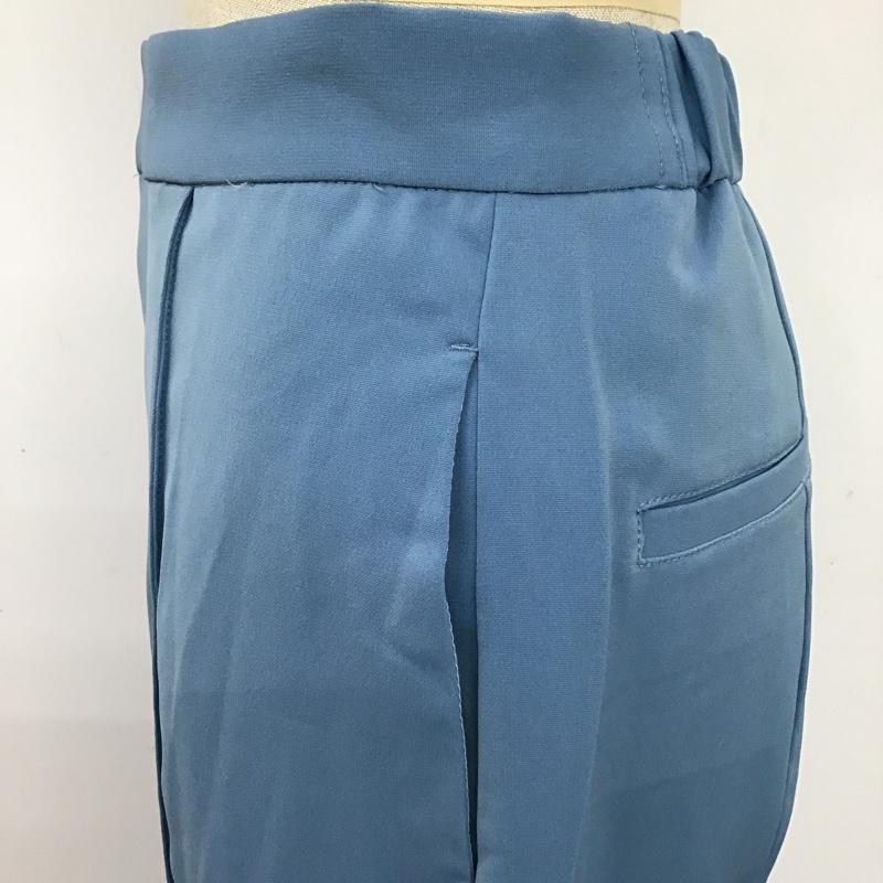 スライ SLY パンツ スラックス 030DAM31-7140 MANISHHWパンツ フレアパンツ センタータックパンツ スラックス 1 無地 青 / ブルー / レディース USED 古着 中古 10094864