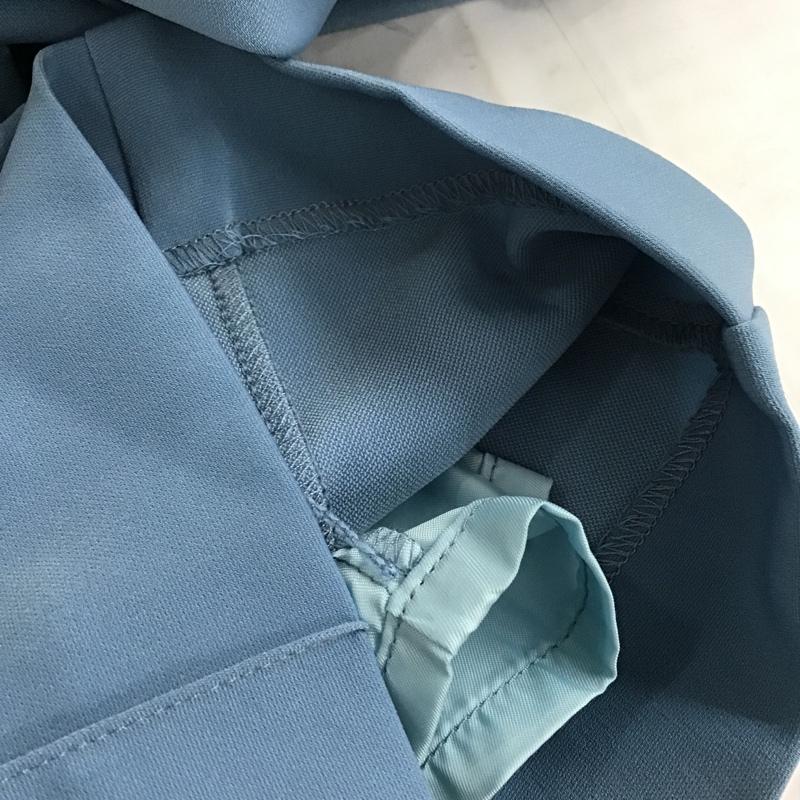スライ SLY パンツ スラックス 030DAM31-7140 MANISHHWパンツ フレアパンツ センタータックパンツ スラックス 1 無地 青 / ブルー / レディース USED 古着 中古 10094864