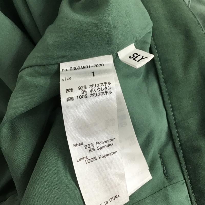 スライ SLY パンツ スラックス 030DAM31-7070 LIGHTCOLORHWパンツ ストレートパンツ センタータックパンツ スラックス 1 無地 緑 / グリーン / レディース USED 古着 中古 10094865