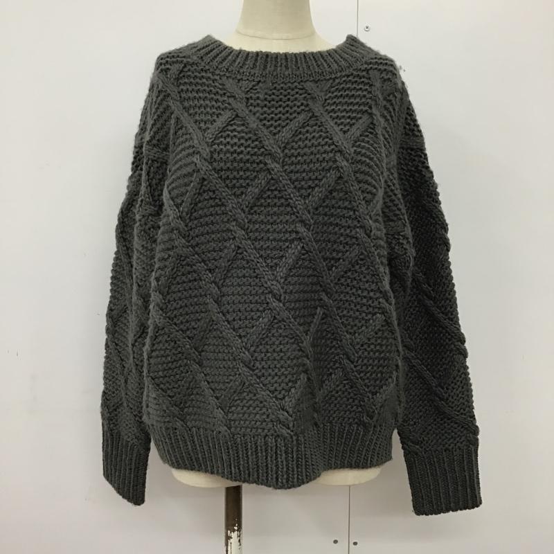 ナノアンドコー nano&co ニット、セーター 長袖 NL73KT4566KF クルーネック FREE 灰 / グレー / レディース USED 古着 中古 10094882