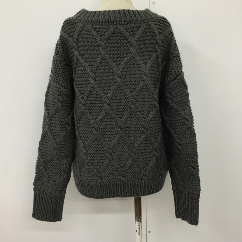 ナノアンドコー nano&co ニット、セーター 長袖 NL73KT4566KF クルーネック FREE 灰 / グレー / レディース USED 古着 中古 10094882