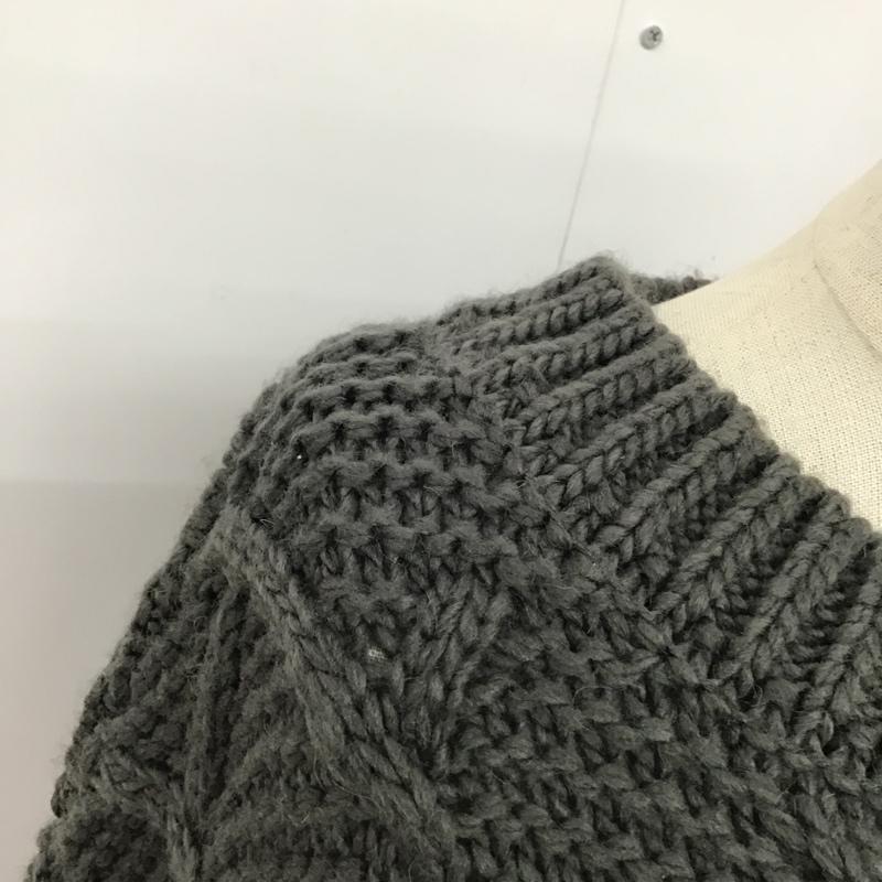 ナノアンドコー nano&co ニット、セーター 長袖 NL73KT4566KF クルーネック FREE 灰 / グレー / レディース USED 古着 中古 10094882