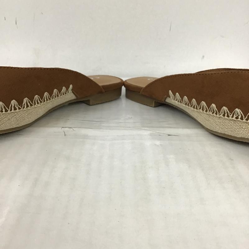 コーエン coen ミュール ミュール 7682-603-0050 コンビVカットミュール 箱有 M 刺繍 茶 / ブラウン / レディース USED 古着 中古 10094894