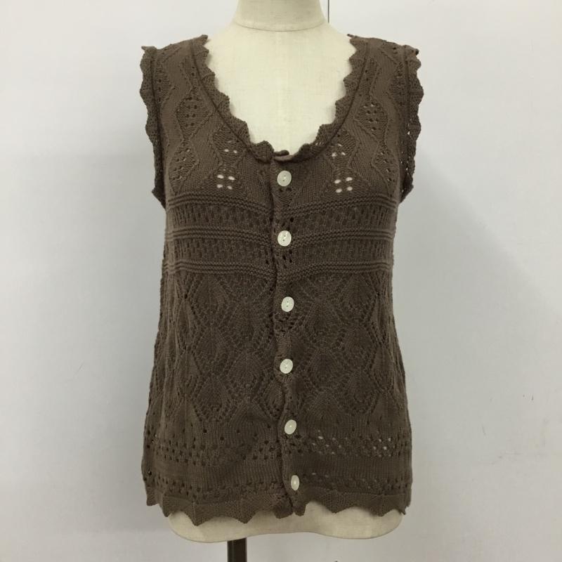 マジェスティックレゴン MAJESTIC LEGON ベスト ベスト 9195024093 透かし編み FREE 無地 茶 / ブラウン / レディース USED 古着 中古 10094905