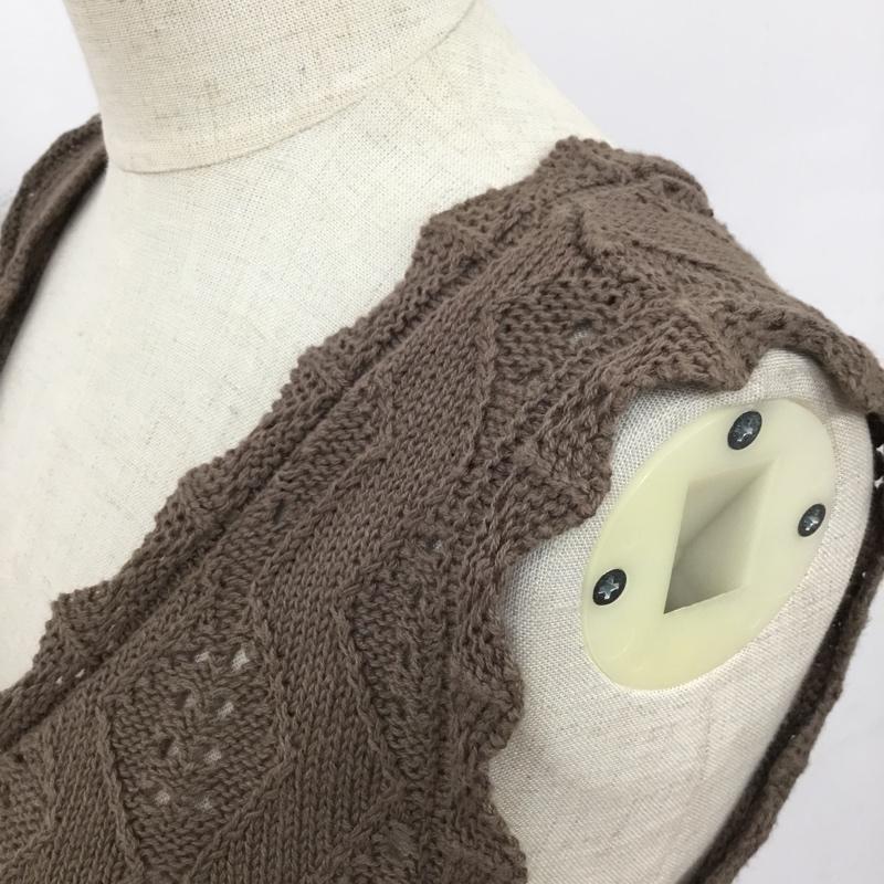 マジェスティックレゴン MAJESTIC LEGON ベスト ベスト 9195024093 透かし編み FREE 無地 茶 / ブラウン / レディース USED 古着 中古 10094905