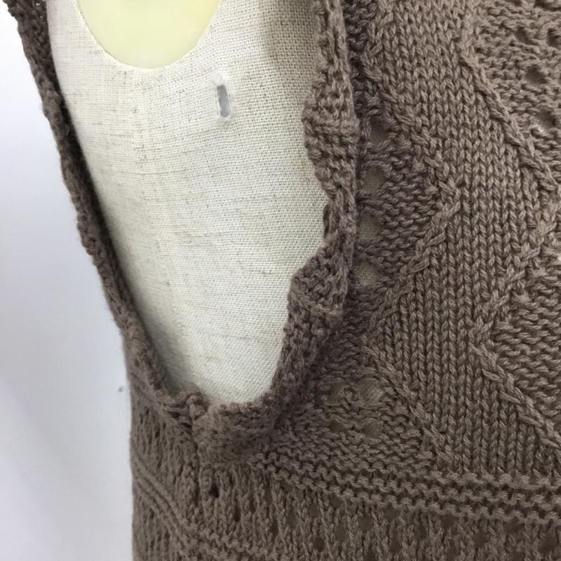 マジェスティックレゴン MAJESTIC LEGON ベスト ベスト 9195024093 透かし編み FREE 無地 茶 / ブラウン / レディース USED 古着 中古 10094905