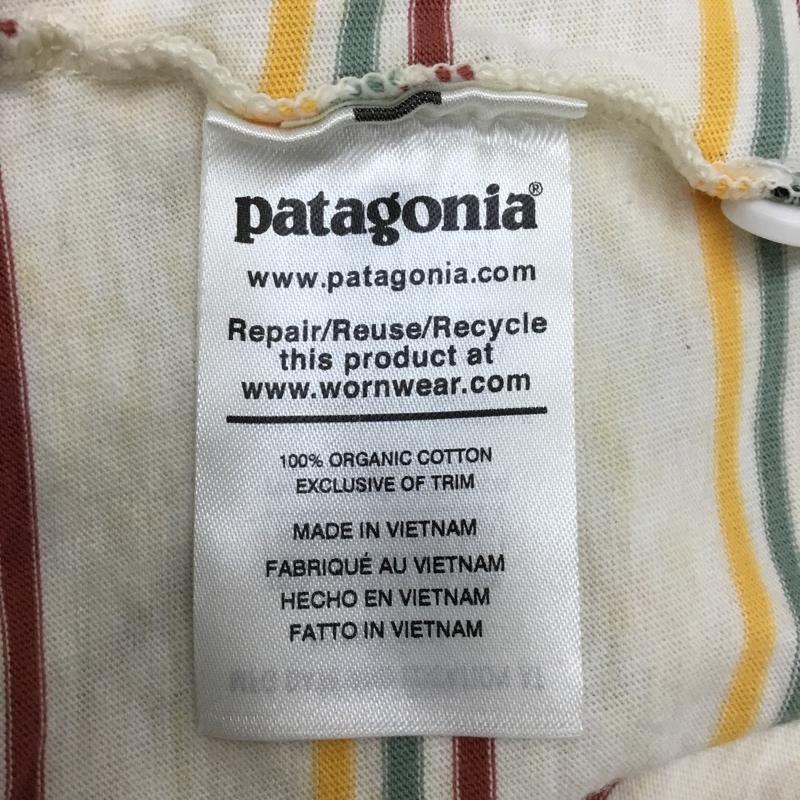 パタゴニア patagonia ポロシャツ 半袖 STY53250SP20 S ボーダー柄 ベージュ / ベージュ / X 黄 / イエロー / X 緑 / グリーン / X 茶 / ブラウン / メンズ USED 古着 中古 10094964