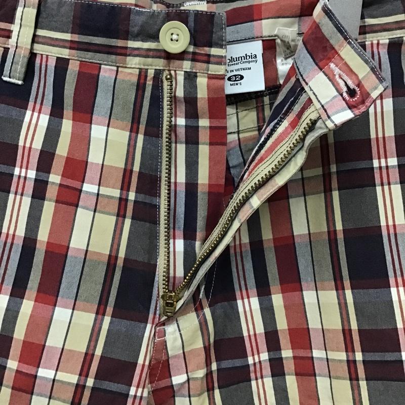コロンビア Columbia パンツ ショートパンツ 110 PM4211 コットン ハーフパンツ チェック 32 ロゴ、文字 マルチカラー / マルチカラー / メンズ USED 古着 中古 10094983