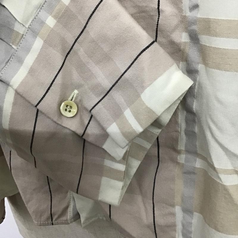 エストゥロワルーズ ESTROISLOSE シャツ、ブラウス 長袖 EB22110 キュプラコットンビックチェックドルマンブラウス ノーカラー チェック ベージュ / ベージュ / X アイボリー / アイボリー / X 灰 / グレー / レディース USED 古着 中古 10094999