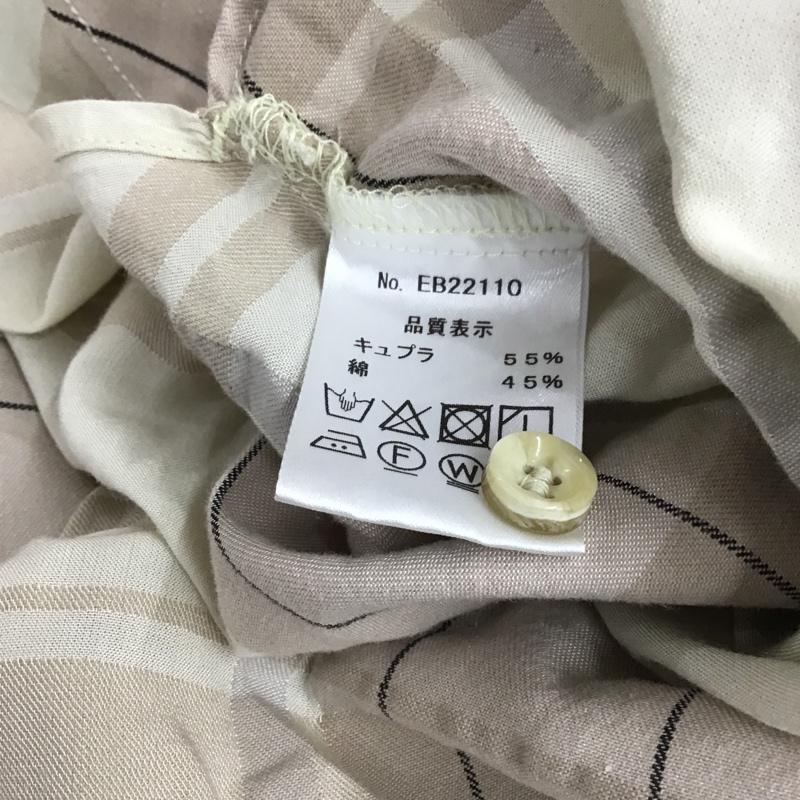 エストゥロワルーズ ESTROISLOSE シャツ、ブラウス 長袖 EB22110 キュプラコットンビックチェックドルマンブラウス ノーカラー チェック ベージュ / ベージュ / X アイボリー / アイボリー / X 灰 / グレー / レディース USED 古着 中古 10094999