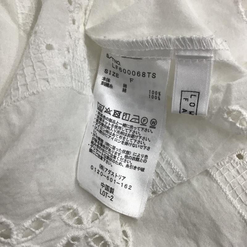 ローリーズファーム LOWRYS FARM カットソー 七分袖 LF600068TS スカラップレースブラウス Vネック FREE 刺繍 白 / ホワイト /  レディース USED 古着 中古 10095002