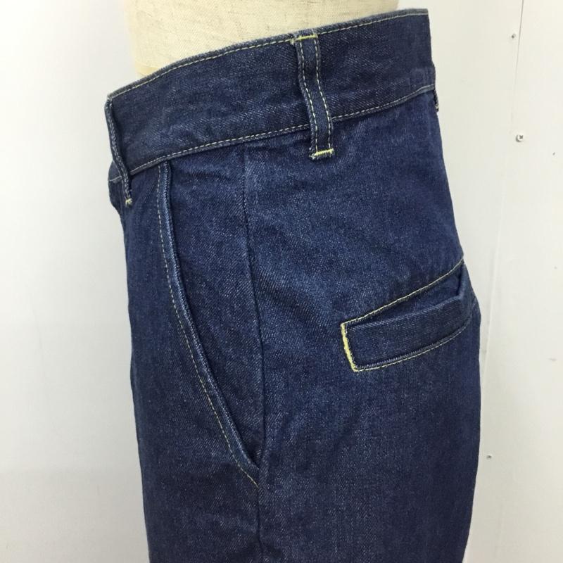 ミルクフェド MILKFED. パンツ デニム、ジーンズ 03181605 ワイドパンツ S ロゴ、文字 インディゴ / インディゴ / レディース USED 古着 中古 10095006