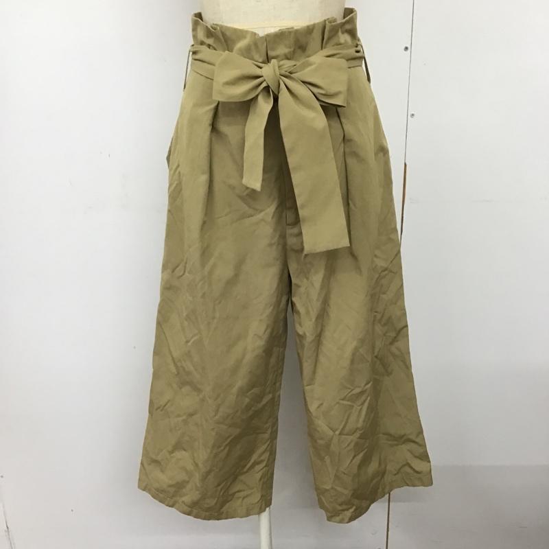 ナノベース nano base ボトムス ボトムス BM73LP0124EF ワイドパンツ ハイウエスト 36 無地 ベージュ / ベージュ / レディース USED 古着 中古 10095018