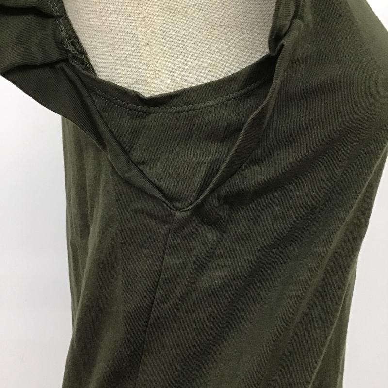 アイテムズ アーバンリサーチ ITEMS URBAN RESEARCH カットソー 半袖 WH75-21N003 袖フリル ノースリーブ FREE 無地 カーキ / カーキ / レディース USED 古着 中古 10095058