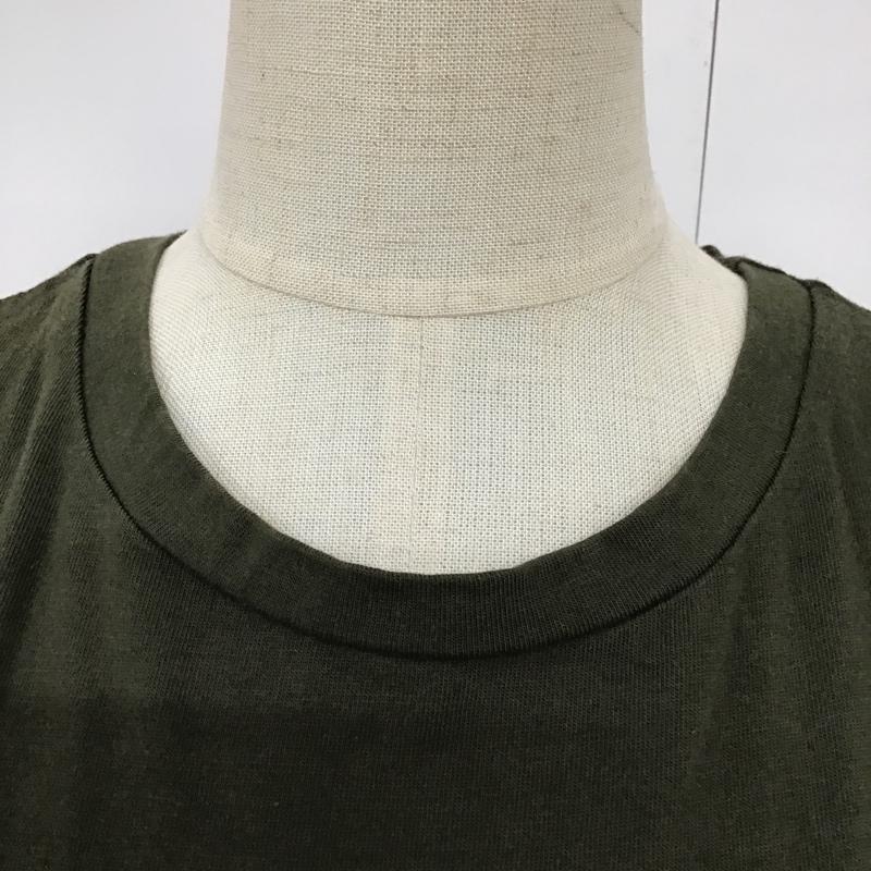 アイテムズ アーバンリサーチ ITEMS URBAN RESEARCH カットソー 半袖 WH75-21N003 袖フリル ノースリーブ FREE 無地 カーキ / カーキ / レディース USED 古着 中古 10095058