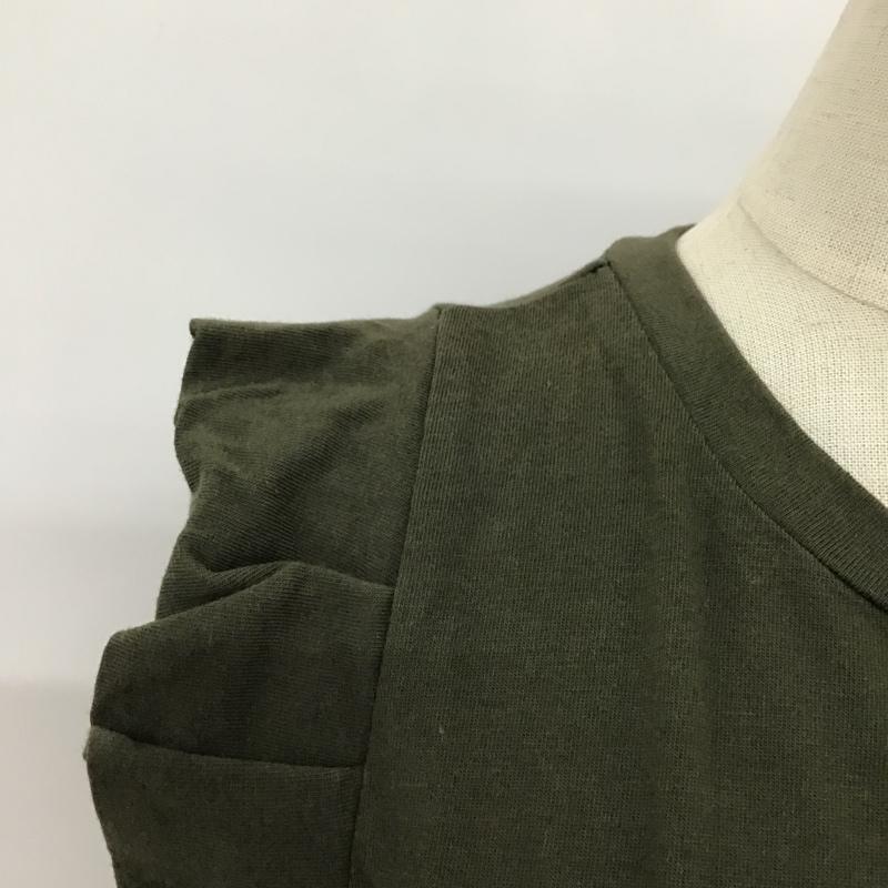 アイテムズ アーバンリサーチ ITEMS URBAN RESEARCH カットソー 半袖 WH75-21N003 袖フリル ノースリーブ FREE 無地 カーキ / カーキ / レディース USED 古着 中古 10095058